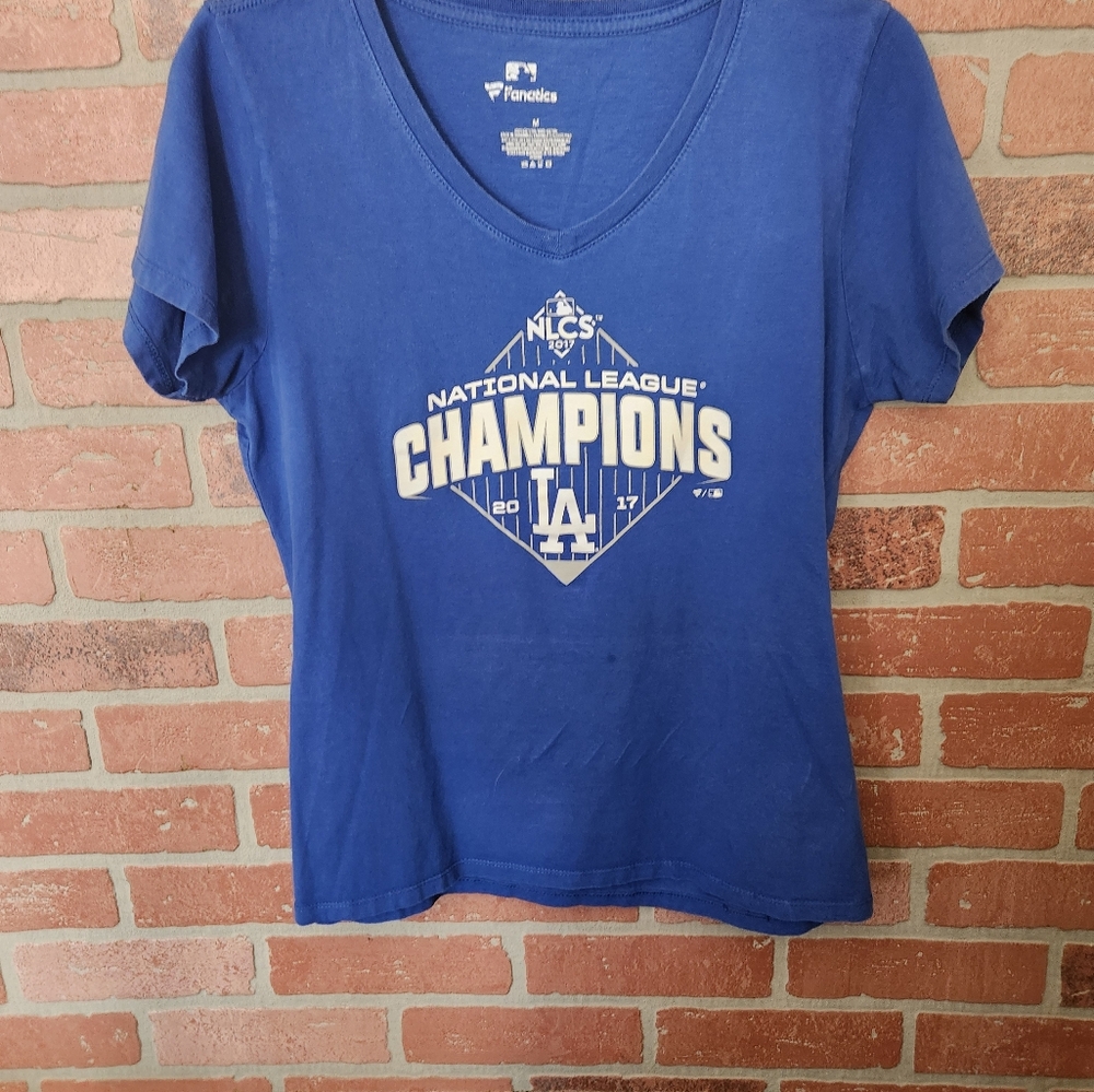 Fanatics Los Angeles Doders 2017 National League Champship V-neck Tee Size M